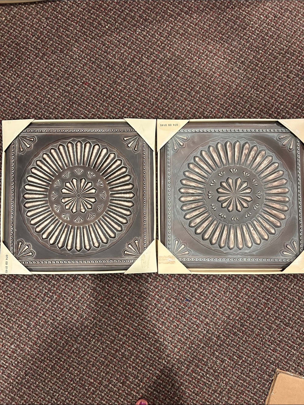 NWT 2 Square Decorative Metal Wall Decor